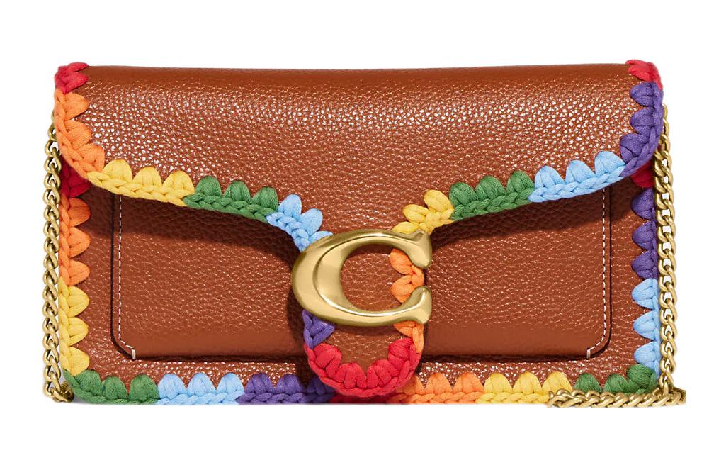 

Сумка Tabby Leather God Of Wine, наплечная сумка, маленькая поясная сумка для женщин, коричневая с радужным оттенком COACH