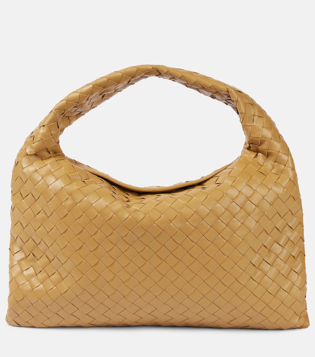 

Сумка-тоут из кожи Hop Intrecciato Bottega Veneta, Dark Praline-M Brass