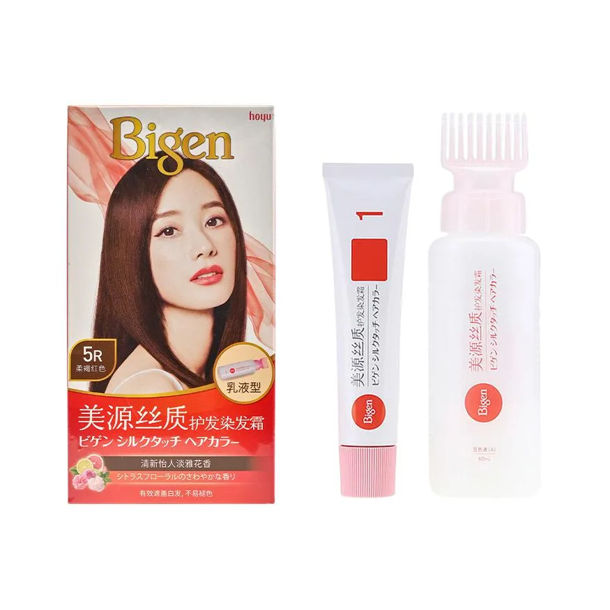 HOYU Крем-краска для волос Meiyuan Silk, маскирующая седину, 40 г + 60 мл, Silk Hair Dyeing Cream (4R) Dark Umber Red — фото 4