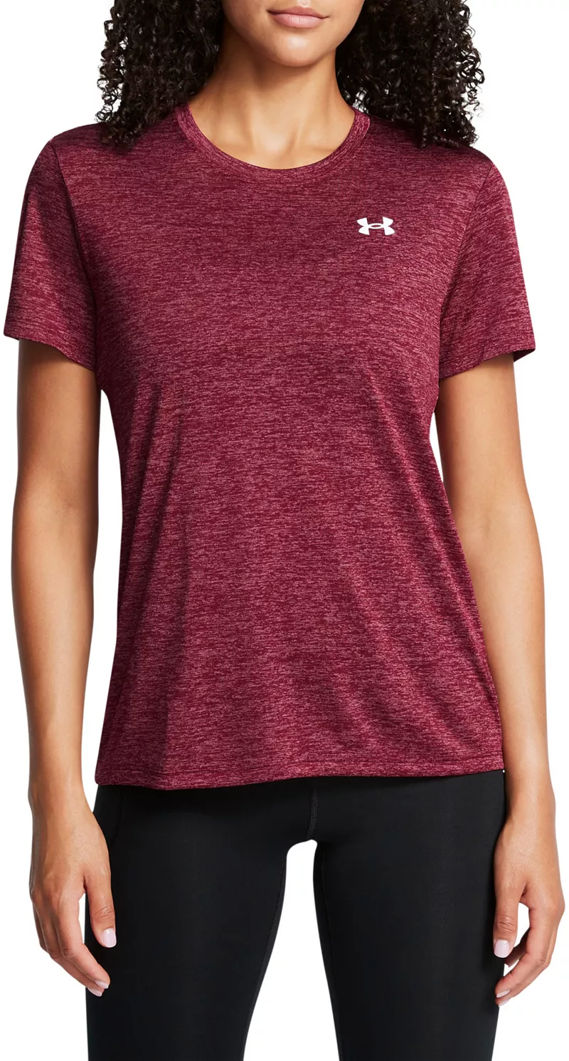 

Женская футболка с короткими рукавами Under Armour Tech Twist, цвет Cardinal/White