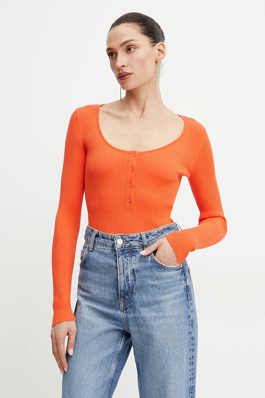 

Шелковый свитер Pinko, оранжевый