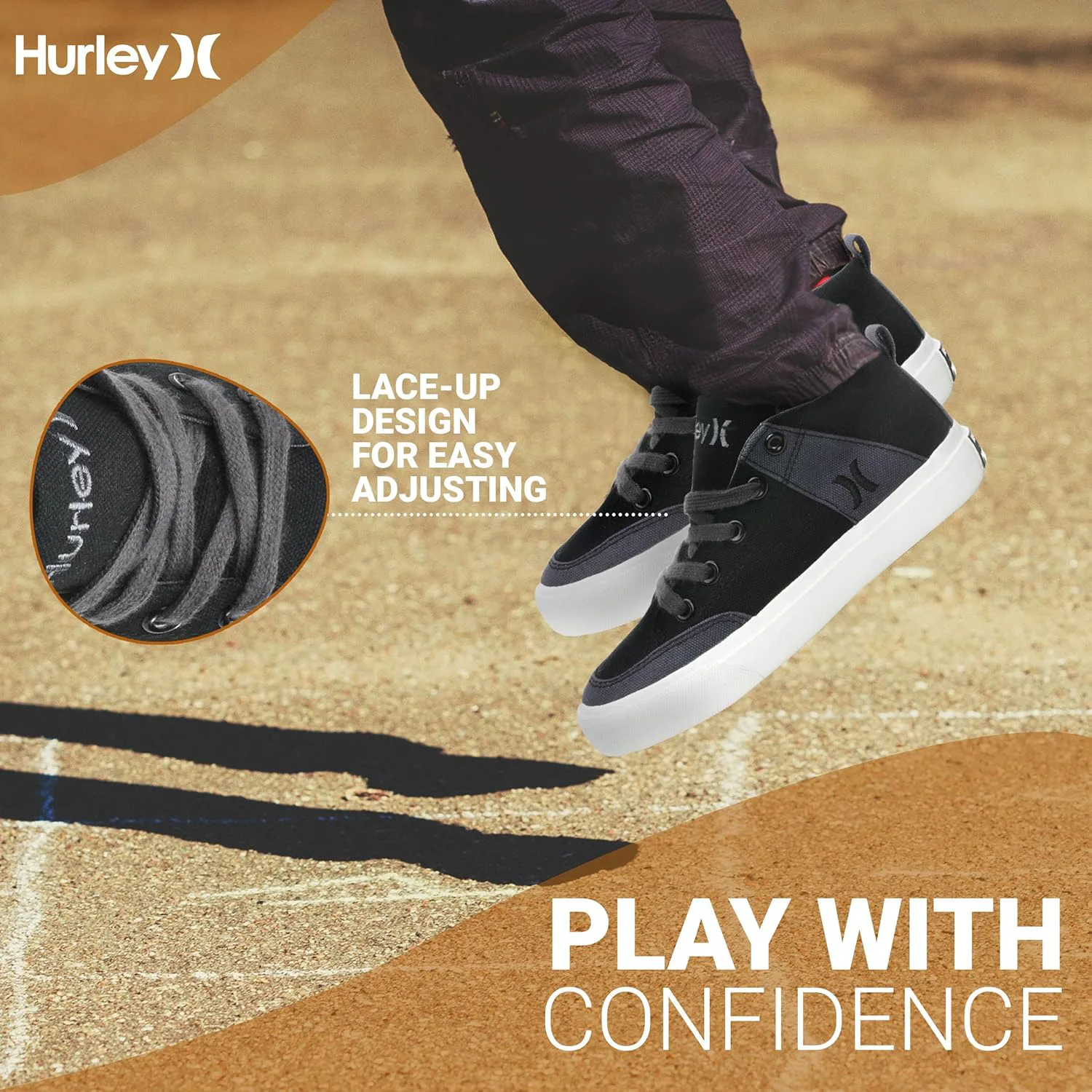 Детские высокие скейтбордные кроссовки Hurley Roddy, спортивная обувь для мальчиков и девочек, серый — фото 2