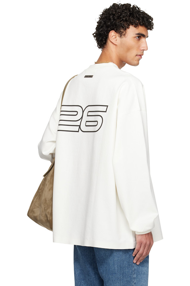Fear Of God Essentials Футболка с длинным рукавом Off-White из ткани понте в стиле 90-х — фото 3