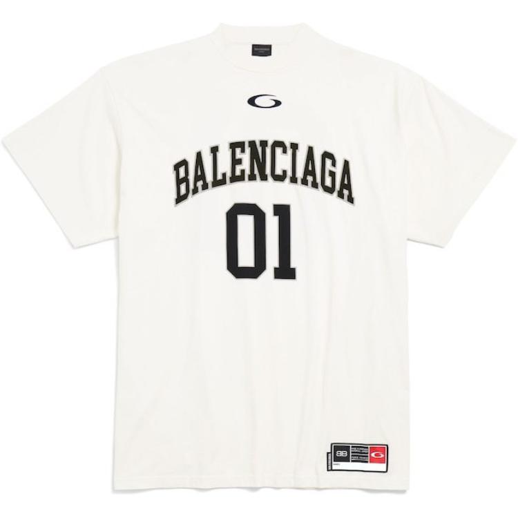 Футболка SS25 мужская Balenciaga, серый/белый — фото 3