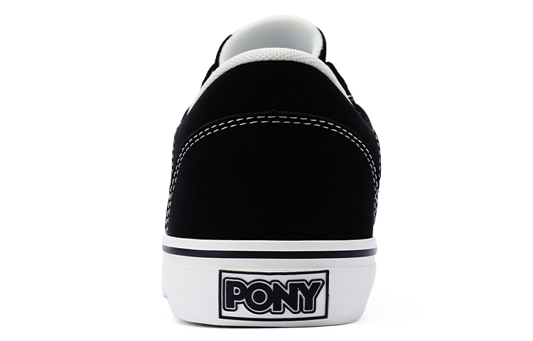 PONY SKATE Амортизирующие противоскользящие низкие скейтерские кроссовки унисекс черно-белые, цвет Black White — фото 4