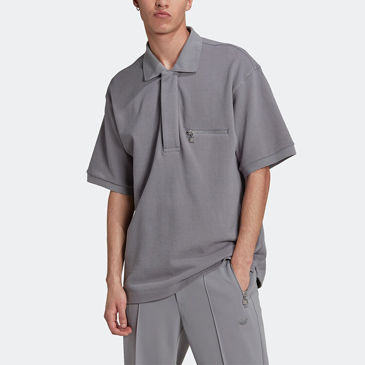 Мужская рубашка поло TIE-BREAK POLO серая Adidas Originals, серый — фото 2