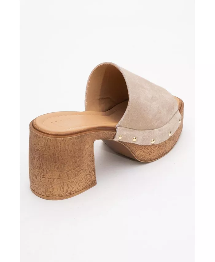 Мюли на платформе из кожи (женские) Forever & Always Shoes, загар/бежевый — фото 4