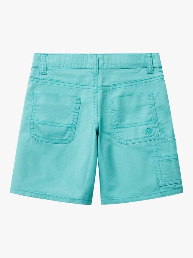 Детские хлопковые шорты с пятью карманами Benetton, Teal Green — фото 2