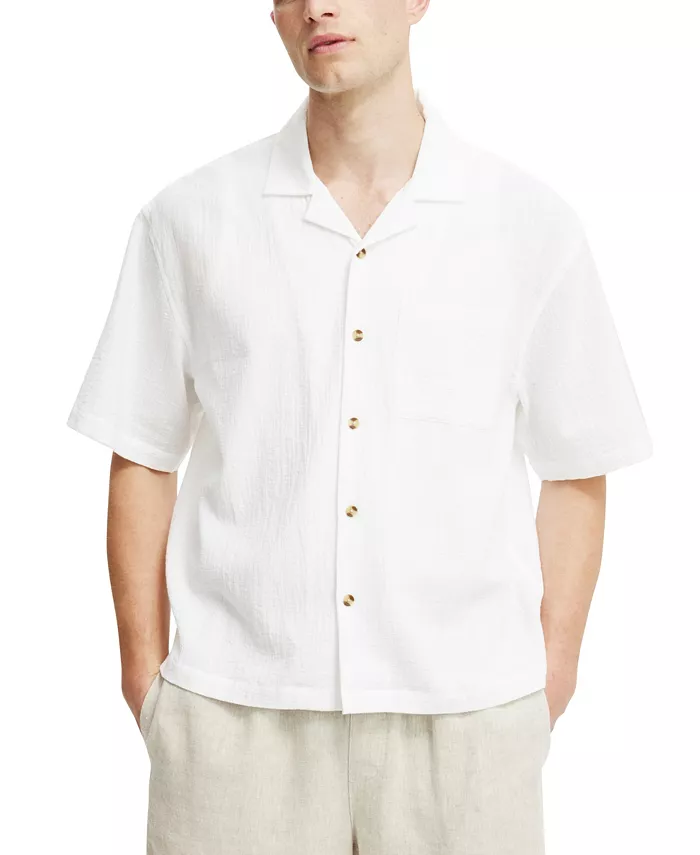 

Мужская рубашка Riviera Box Fit с коротким рукавом COTTON ON, белый