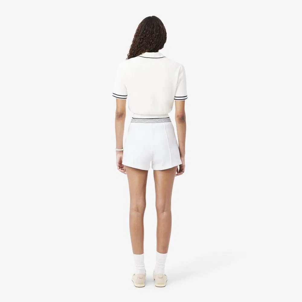 Шорты Lacoste mif полосатые белые — фото 3