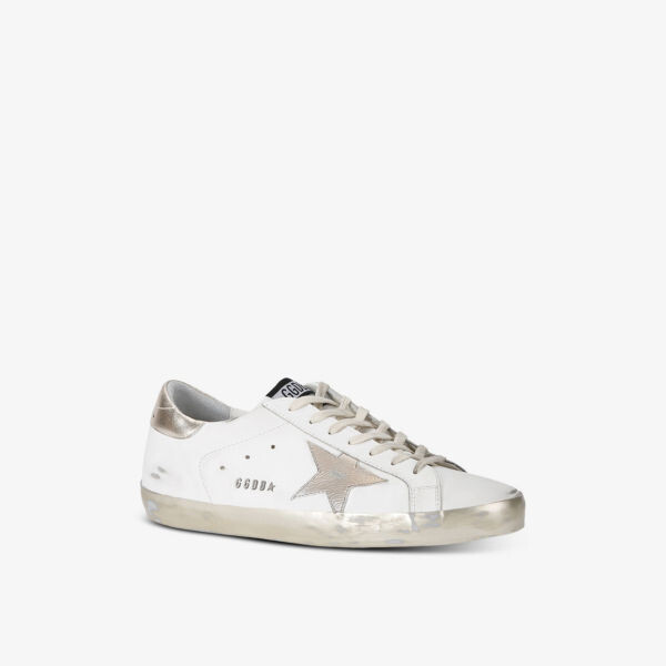 Низкие кожаные кроссовки с логотипом Super-Star Golden Goose, золотой — фото 3