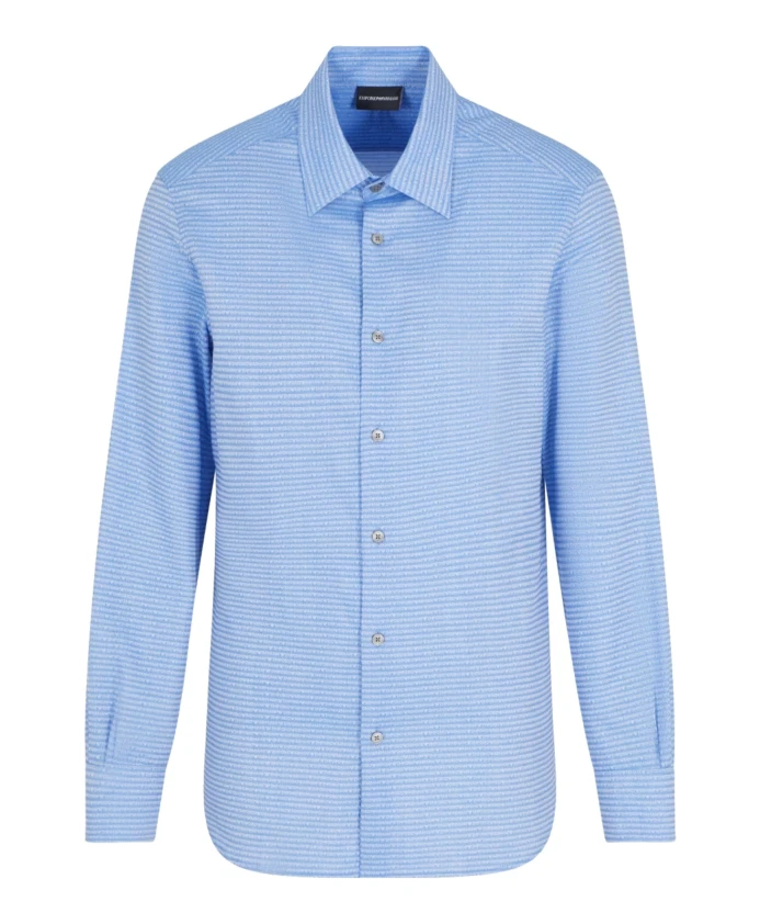 

Синяя повседневная рубашка от Emporio Armani, синий