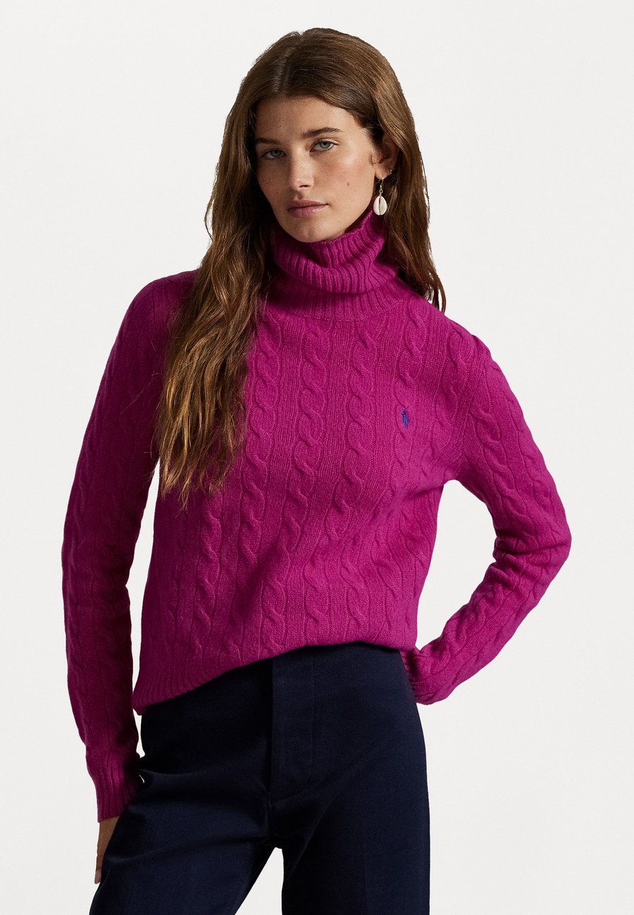 

Джемпер Polo Ralph Lauren WOOL CASHMERE CABLE ROLL NECK JUMPER, Carmine Pink/Pink