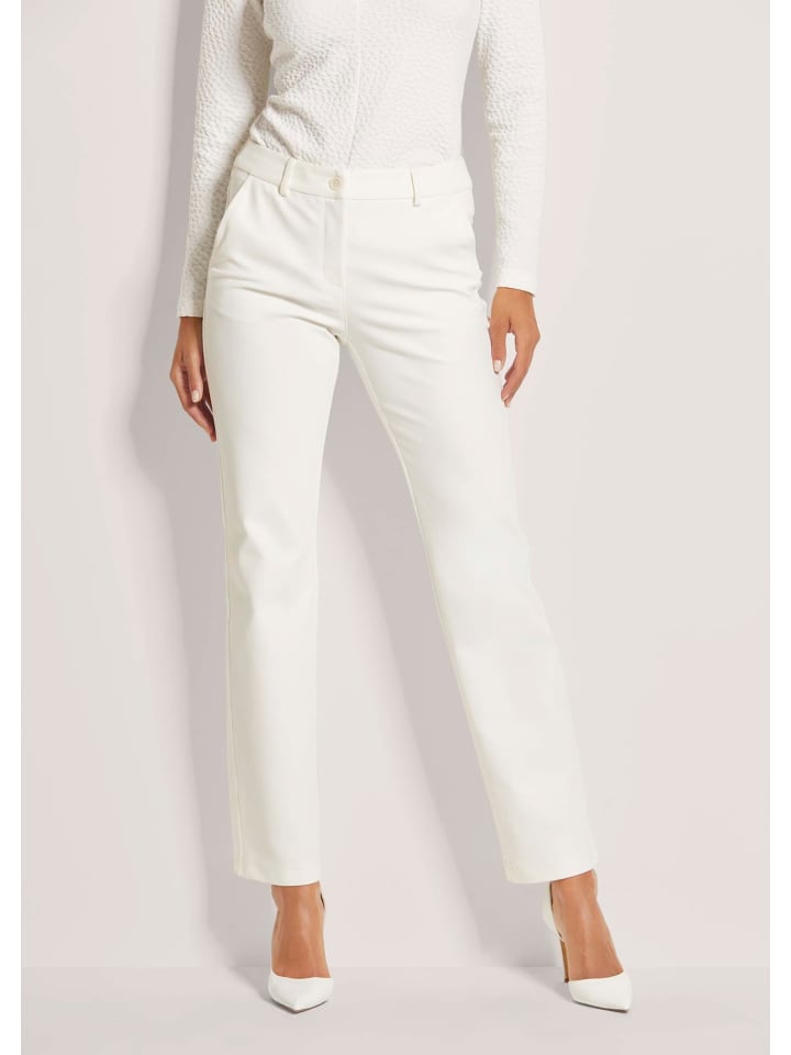 

MADELEINE Элегантные эластичные брюки с приталенным поясом кремового цвета