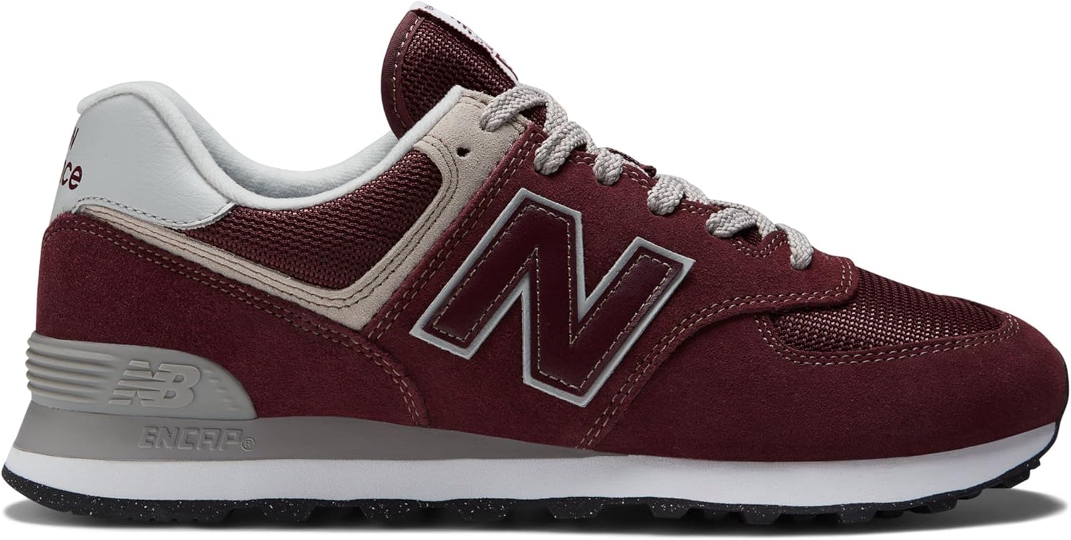 Мужские кроссовки New Balance 574 Core, белый/бордовый — фото 3