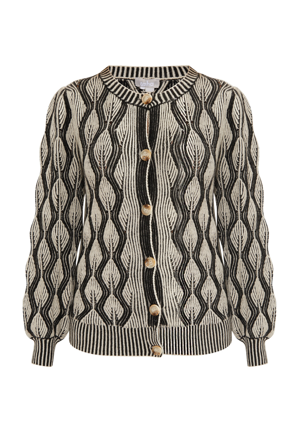

Толстовка Usha Strickjacke, кремовый черный