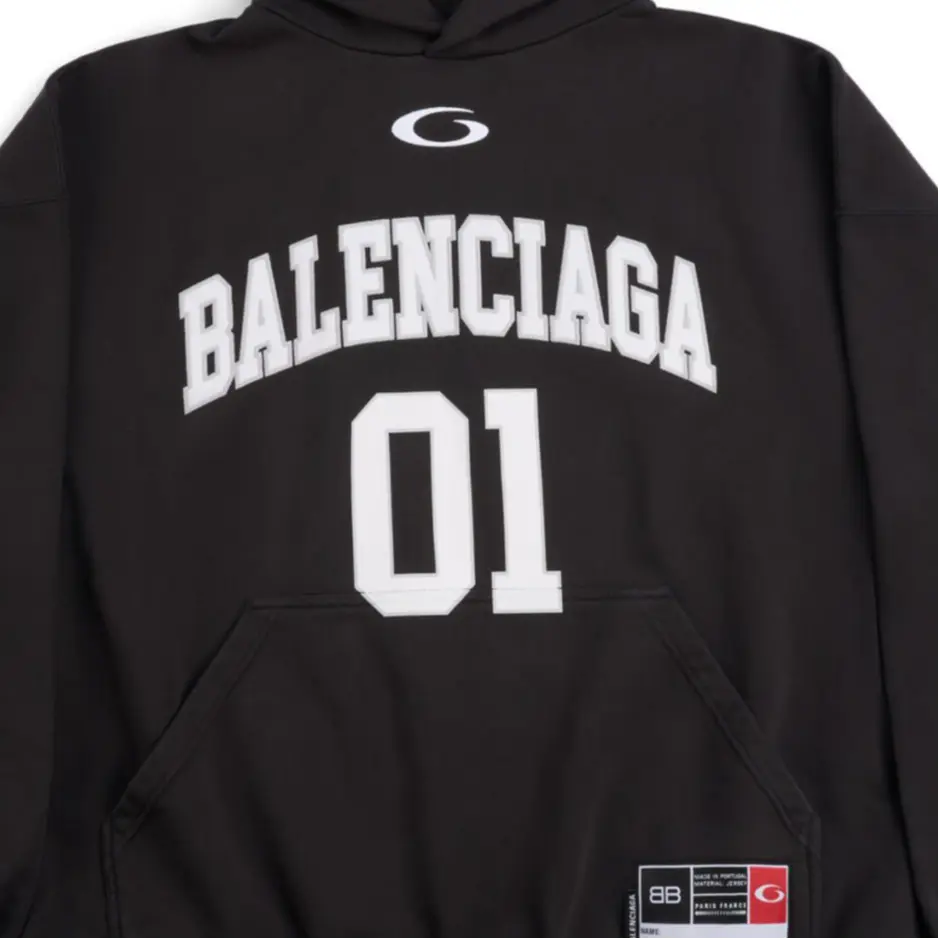Худи Balenciaga Basketball Series - Large Fit, черный — фото 4