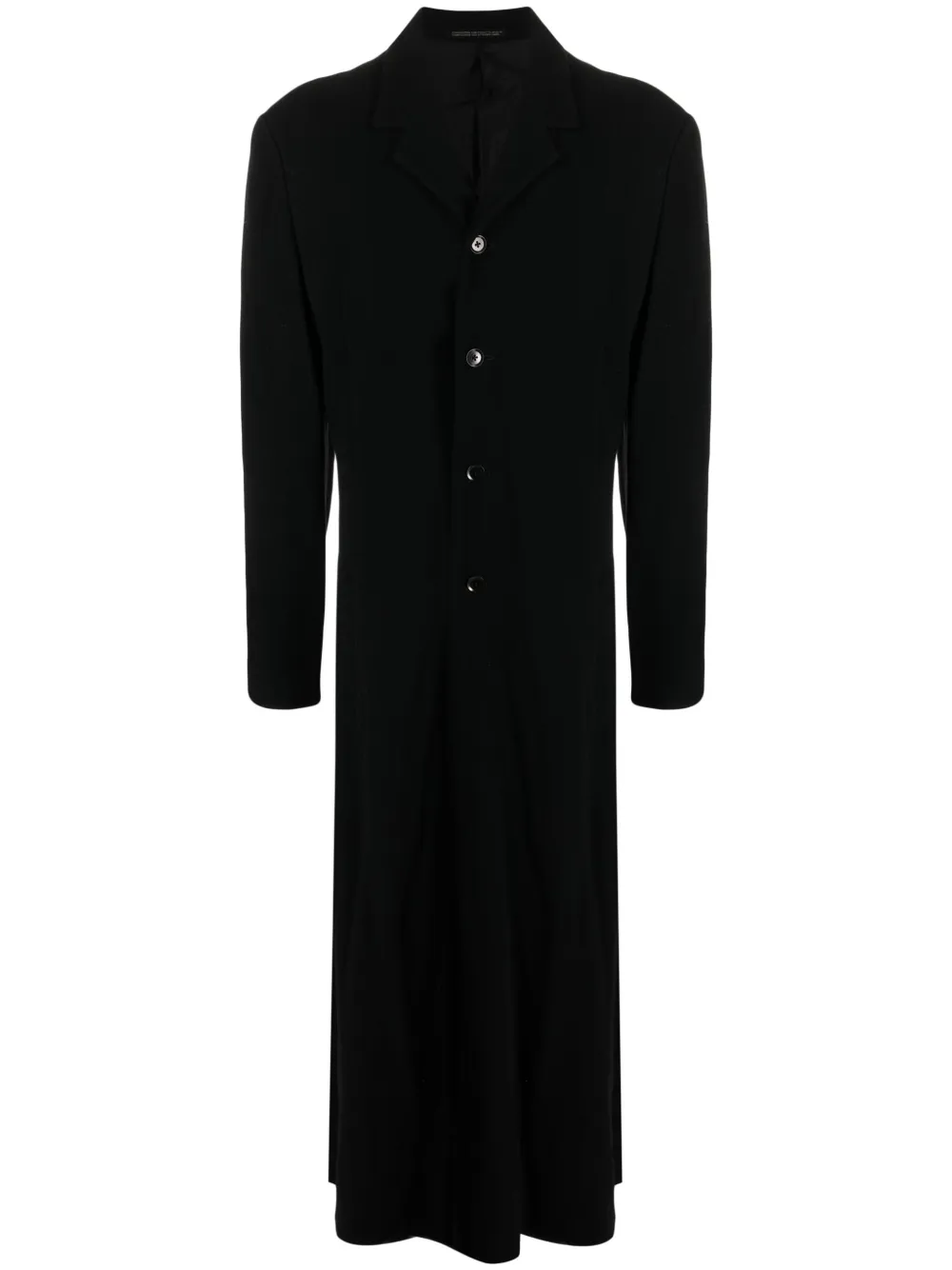 

Однобортное пальто с заостренными лацканами Yohji Yamamoto, черный