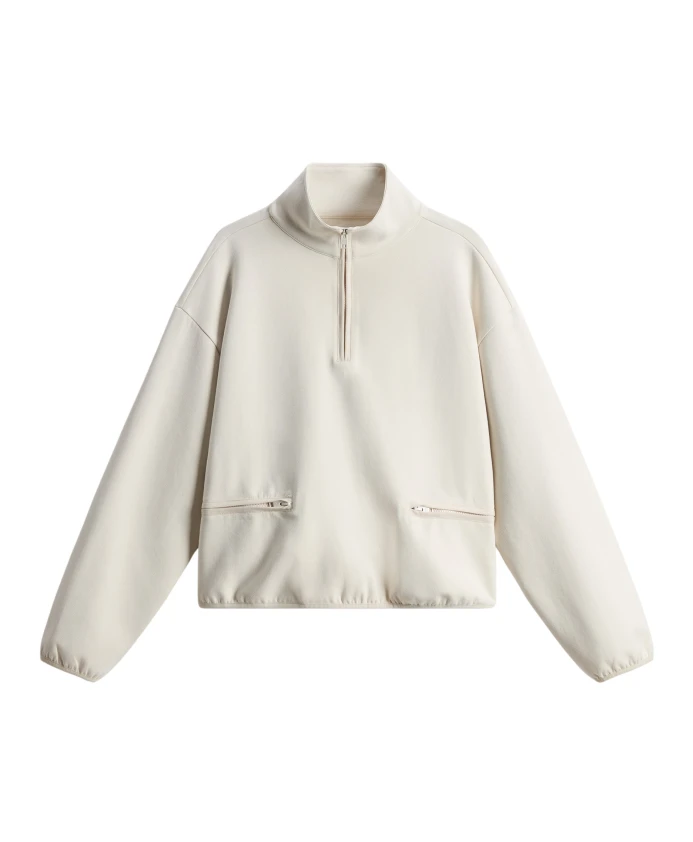 

Пуловер с высоким воротником из смесовой хлопковой ткани. Woolrich, бежевый