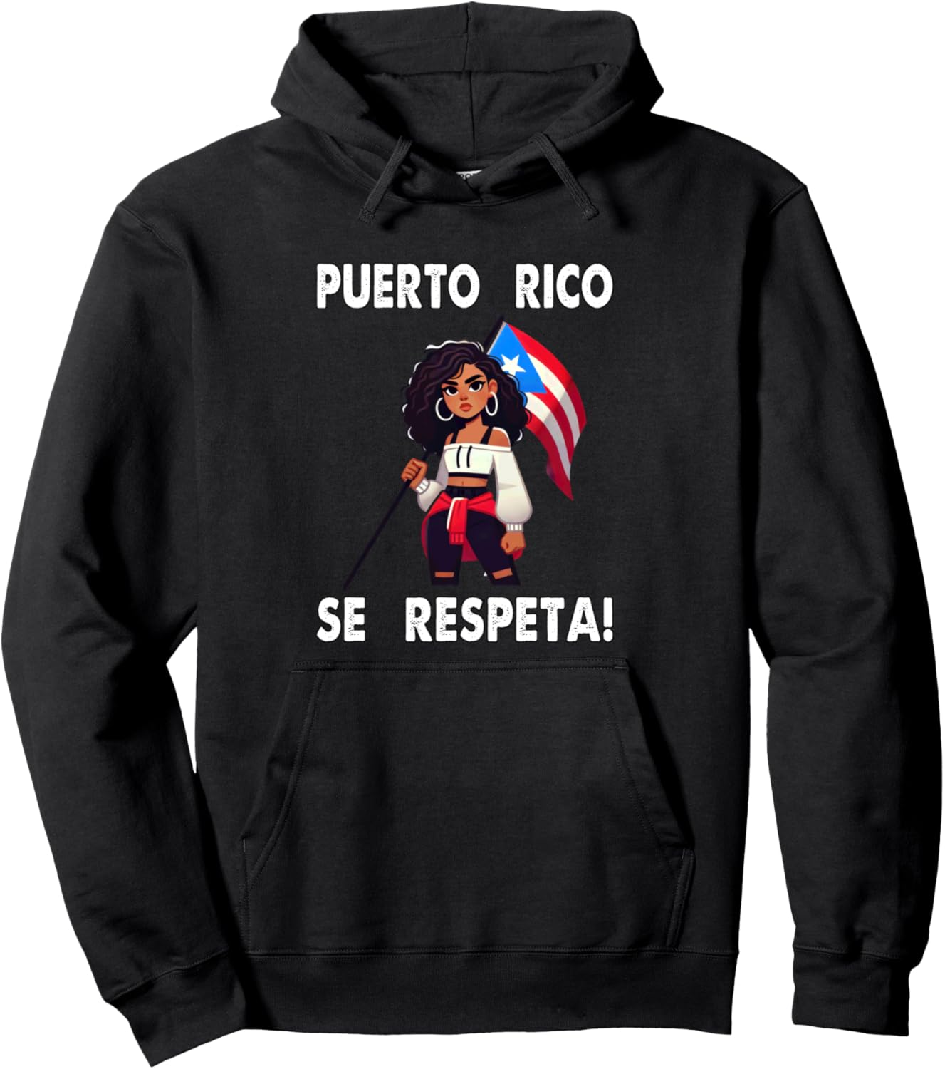 

Пуэрто-Рико Se Respeta Afro Boricua Подростковая толстовка с флагом PR Puerto Rico Se Respeta Collection, More Here, черный