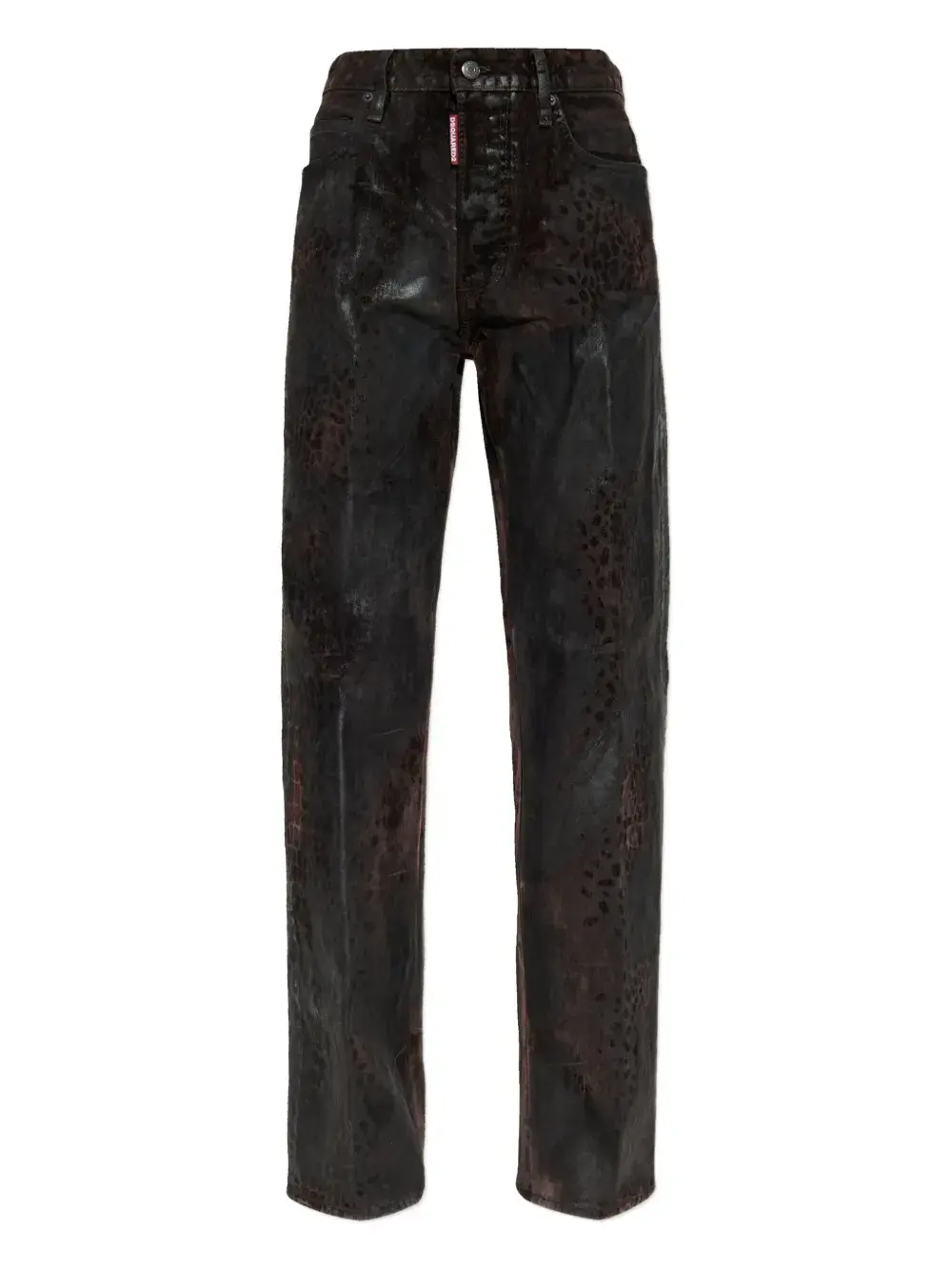 

Хлопковые брюки с анималистичным принтом DSQUARED2, черный