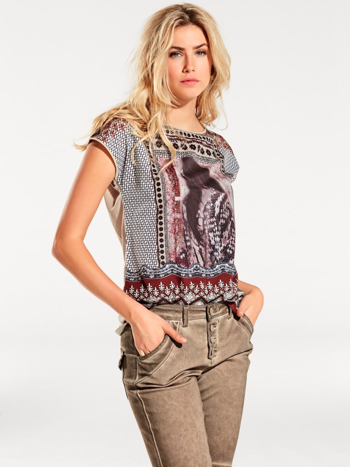 

Рубашка с короткими рукавами песочного цвета Heine