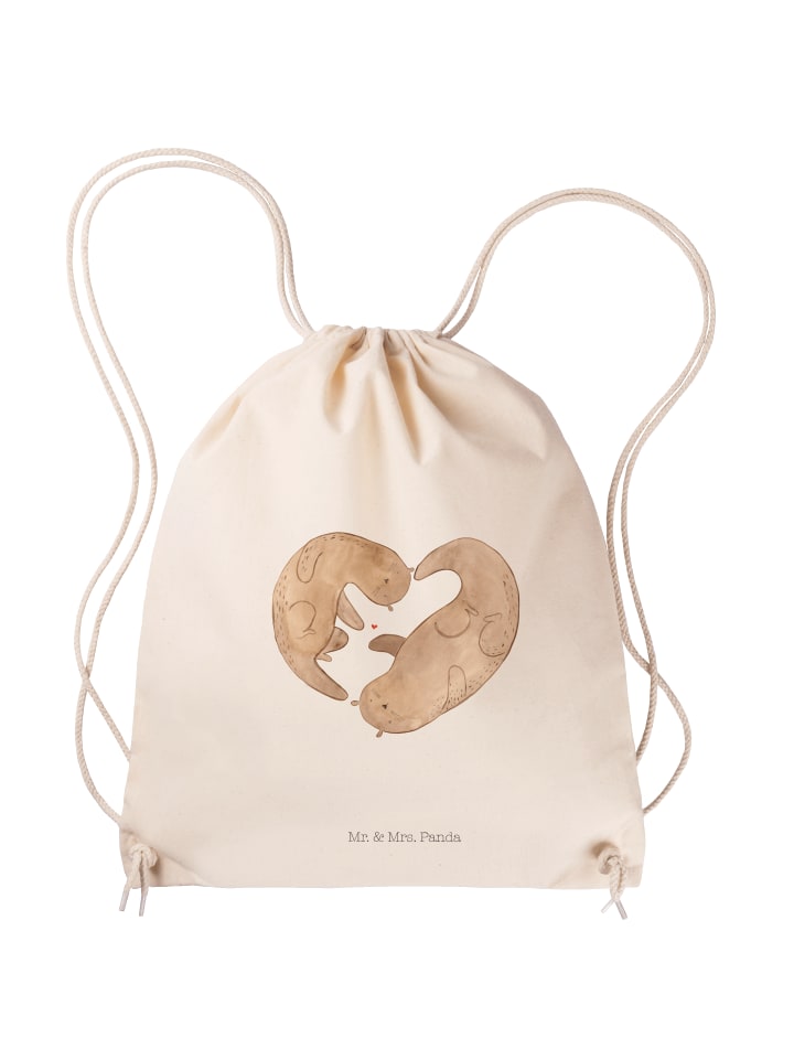 

Mr. & Mrs. Panda Джутовая сумка в форме сердца выдры без надписи, кремового цвета