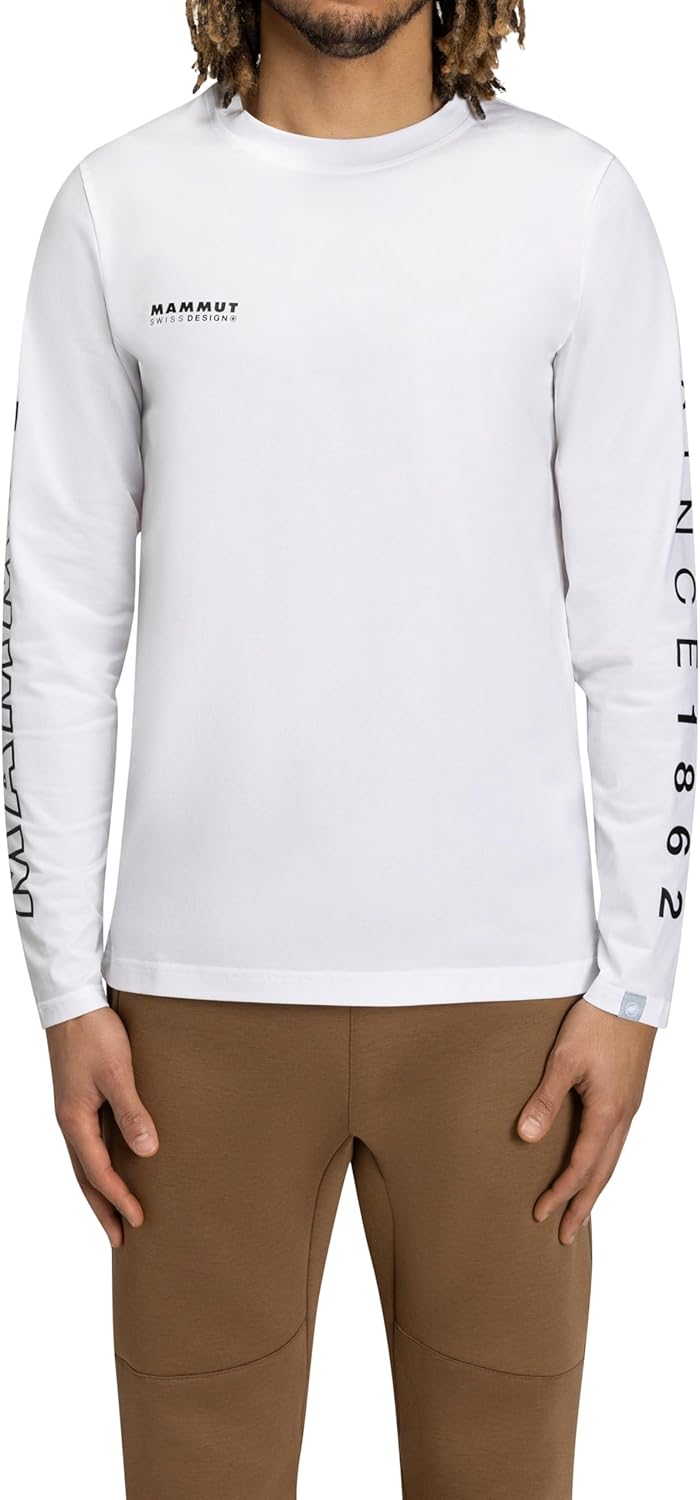 

Мужская футболка с длинными рукавами Mammut QD с логотипом, модель AF, бело-черный