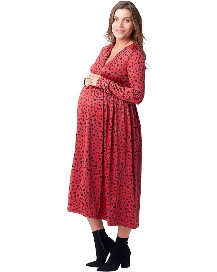 

Платье NOM Maternity Augusta Maternity Dress, цвет Russet Abstract Dot