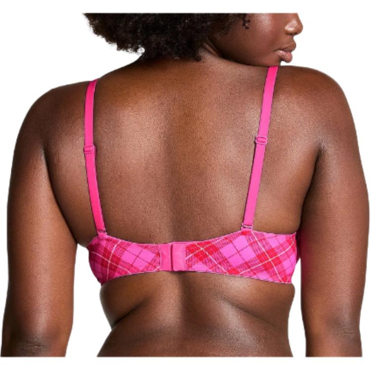 Victoria's Secret Розовый Girlish Бюстгальтер Женский Сладкий Стиль Pink Plaid — фото 4