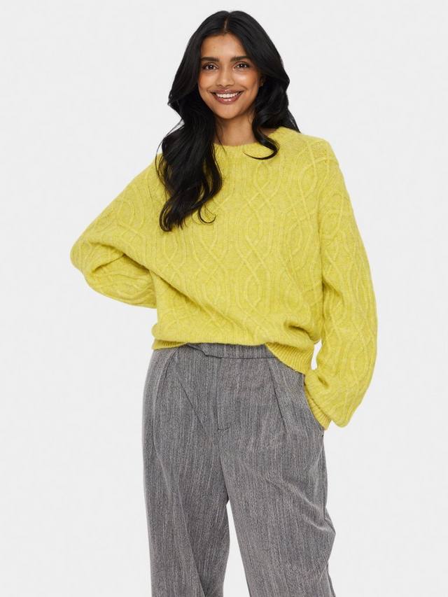 

Джемпер из полушерстяной смеси geeta кабельной вязки Saint Tropez, цвет Celery