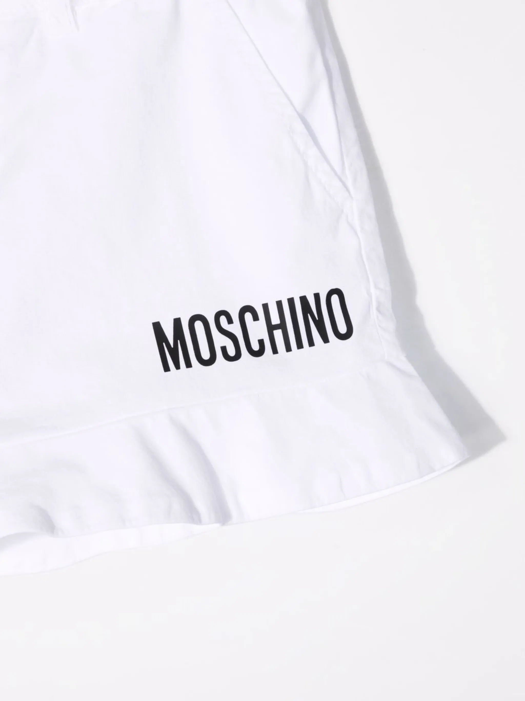Джинсовые шорты с оборками Moschino Kids, белый — фото 3