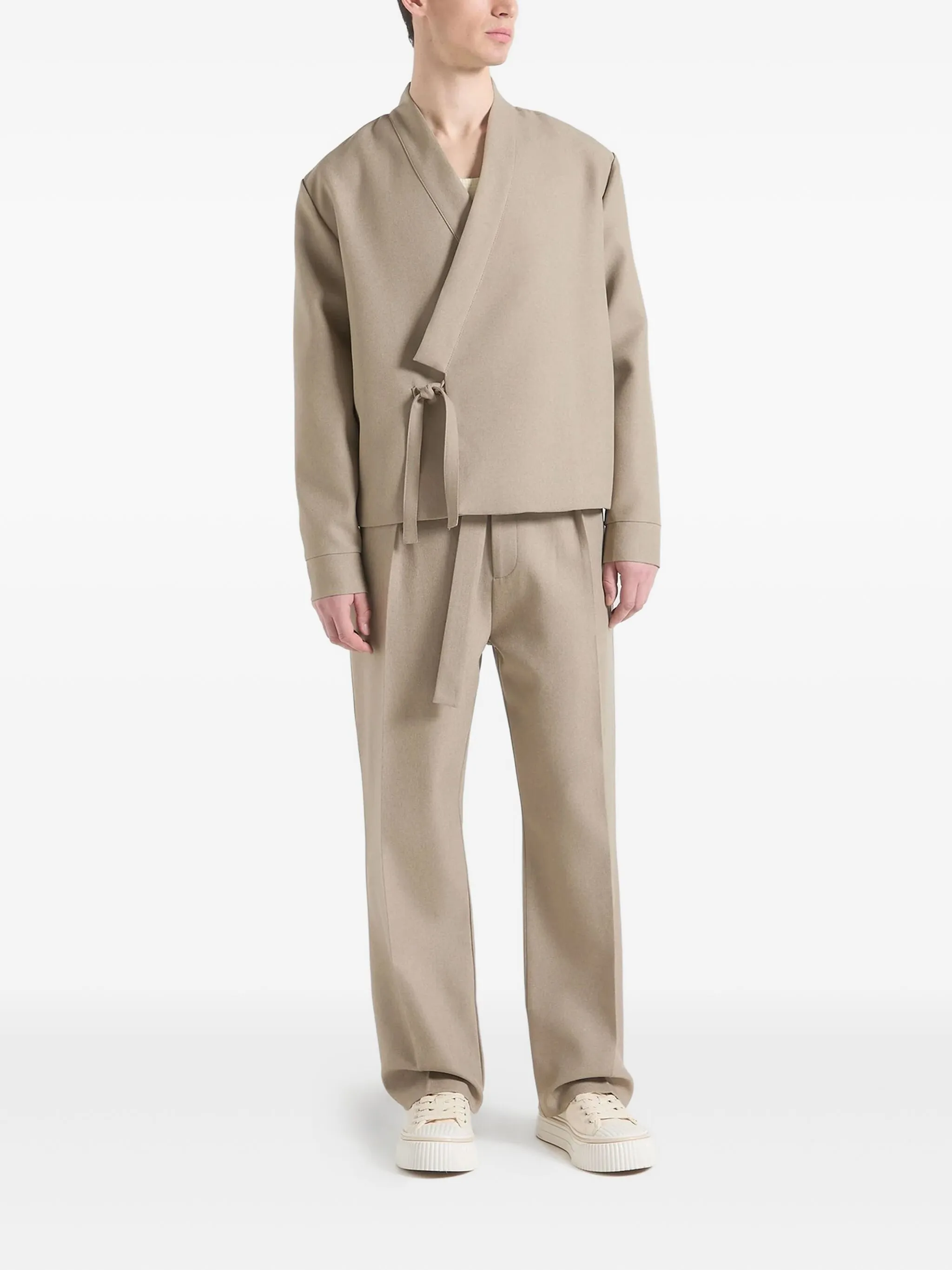 

Фактурный жакет Robin с запахом Manière De Voir, бежевый