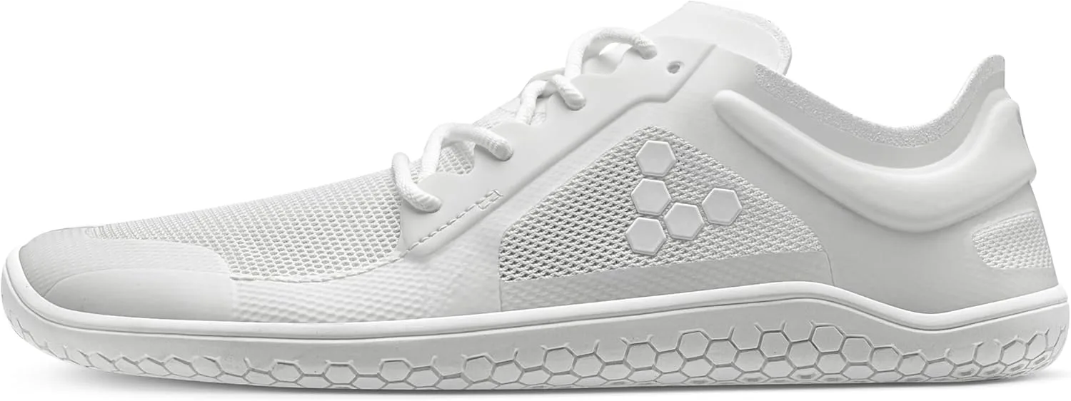 Мужские легкие дышащие веганские кроссовки Vivobarefoot Primus Lite III с подошвой, имитирующей подошву для ходьбы босиком, ярко-белый