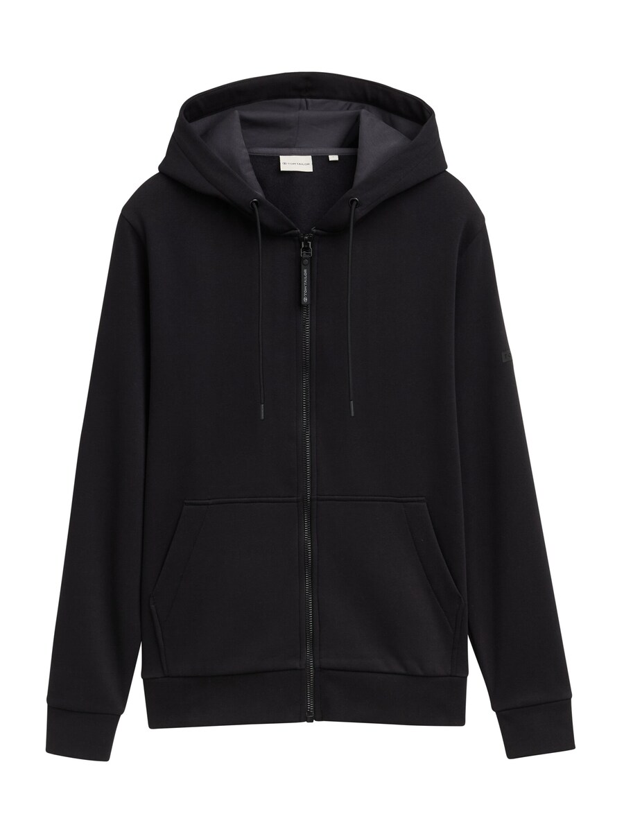 

Толстовка с капюшоном на молнии TOM TAILOR Zip-Up Hoodie, черный