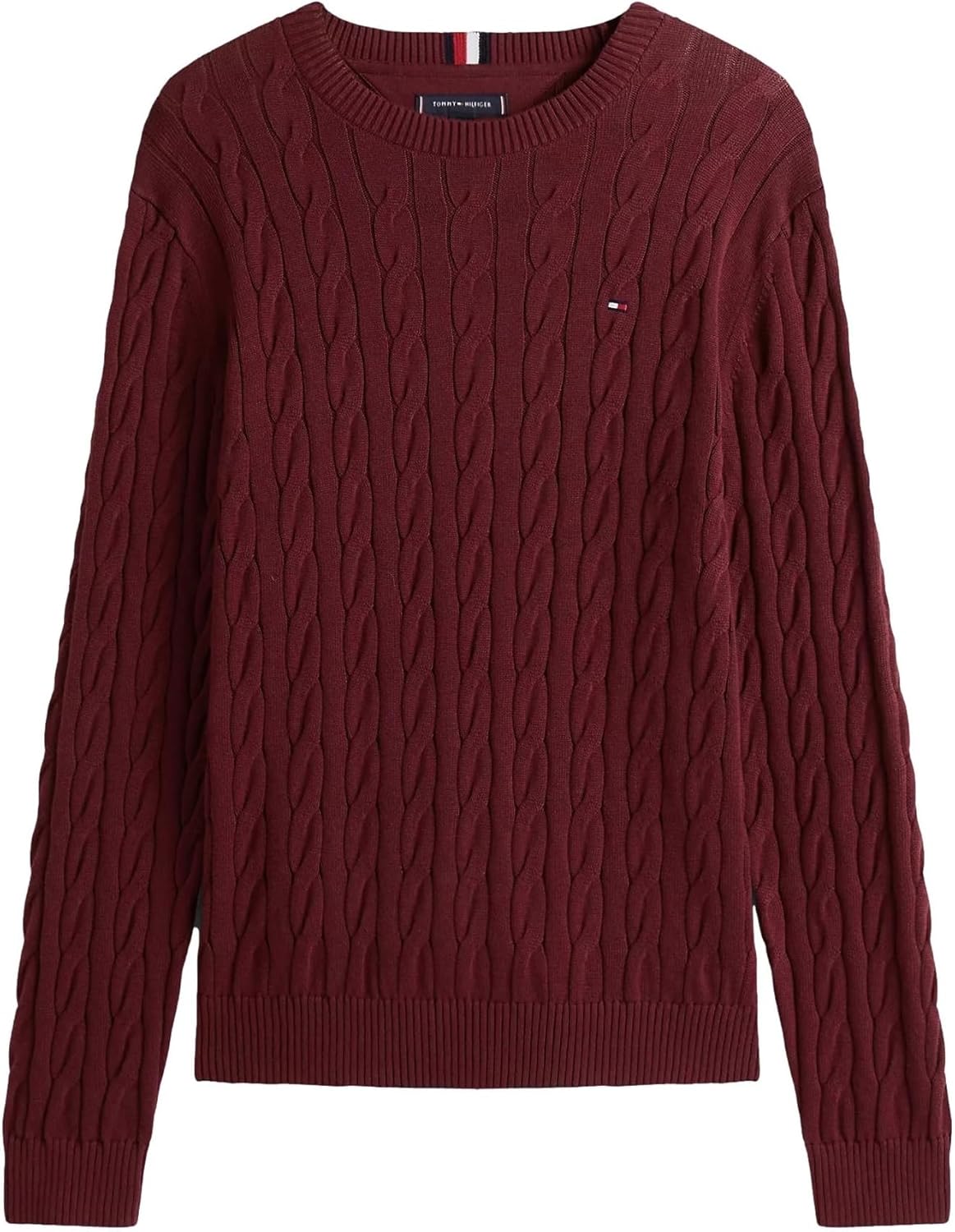 

Коллекция мужских культовых свитеров Tommy Hilfiger Cable Knit 2024 года, Deep Rouge