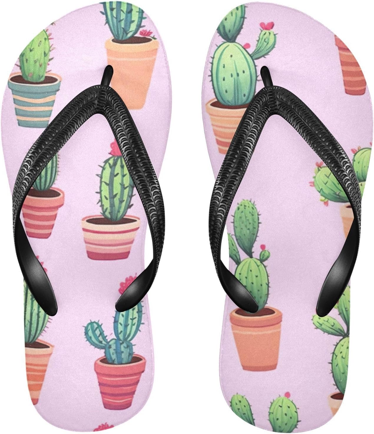 

Пляжные летние сандалии Purple Pink Cactus для женщин и мужчин, шлепанцы для душа Kfbe