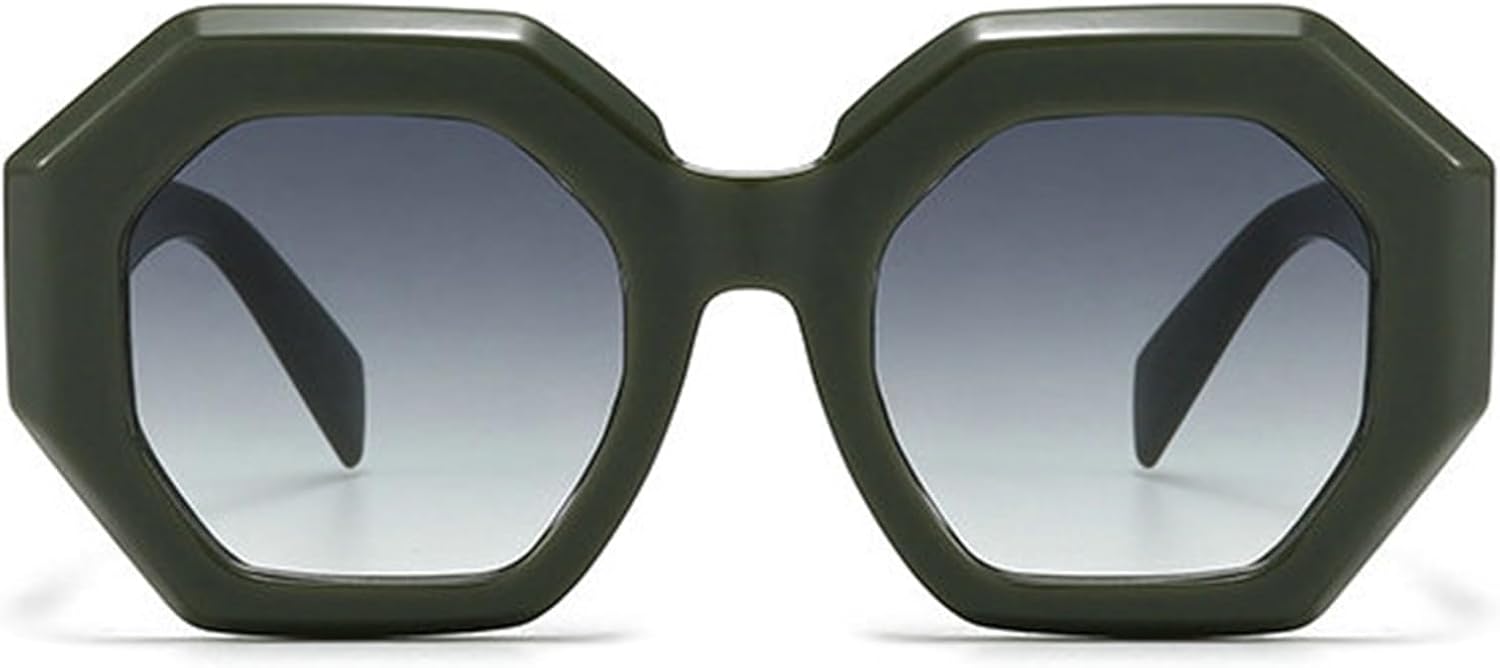 

Солнцезащитные очки Helena Retro Polygon Square для женщин, дизайнерские, черные, с градиентным переходом цвета, защита от УФ-излучения UV400, для мужчин, толстая оправа, C6