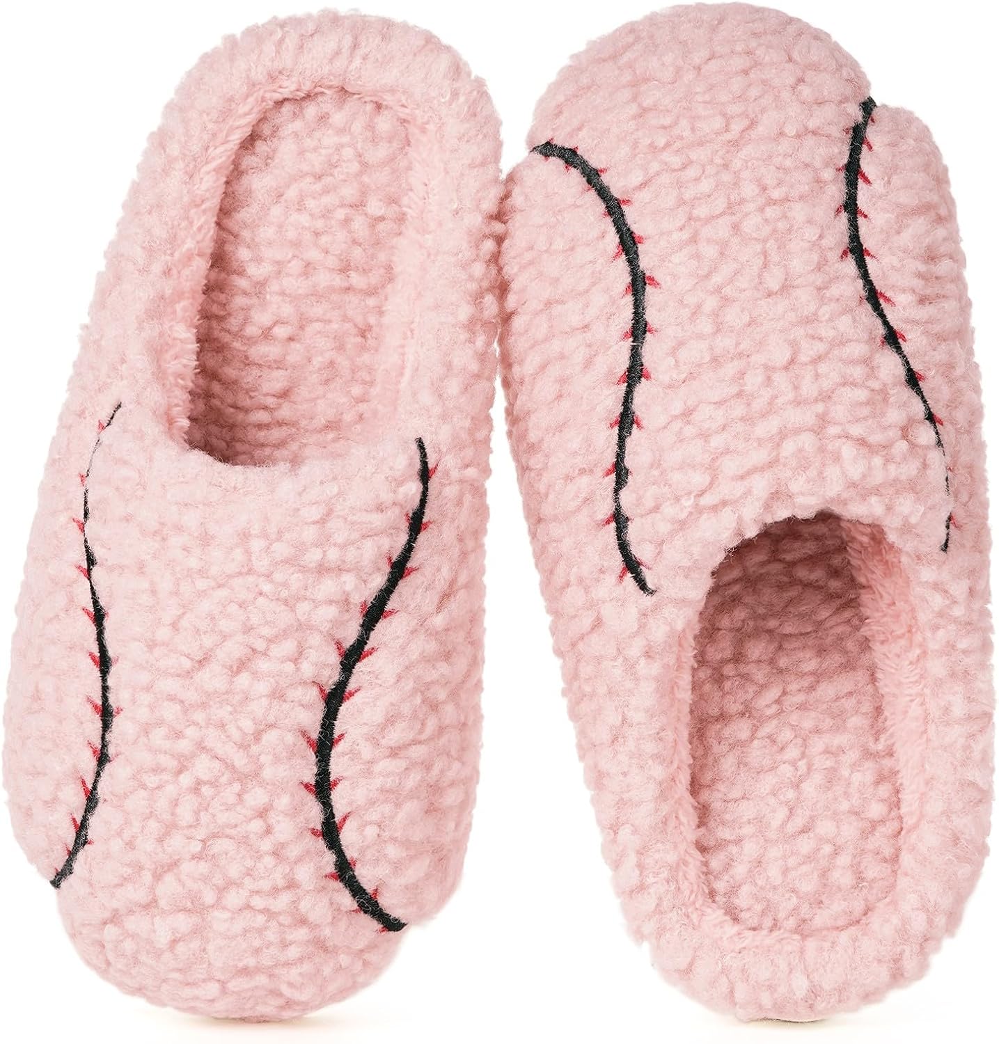 

Женские и мужские спортивные тапочки для зала, зимние утепленные плюшевые домашние тапочки с мемори-пеной, уютные шлепанцы для дома и спальни с противоскользящей подошвой Kukto, розовый