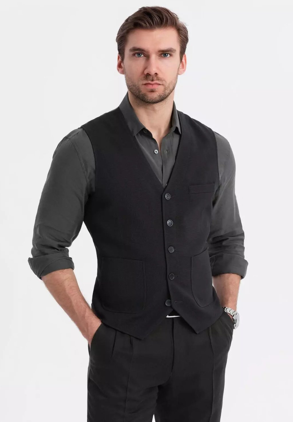 

Жилет STRUCTURED WITH PATCH POCKETS Ombre, черный
