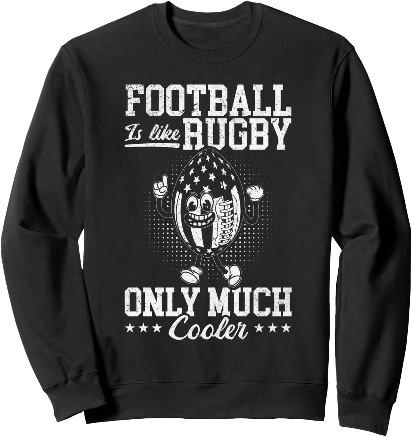 

Футбол похож на регби, только гораздо круче. Это забавный футбольный мяч. Толстовка Funny American Football Quotes, черный