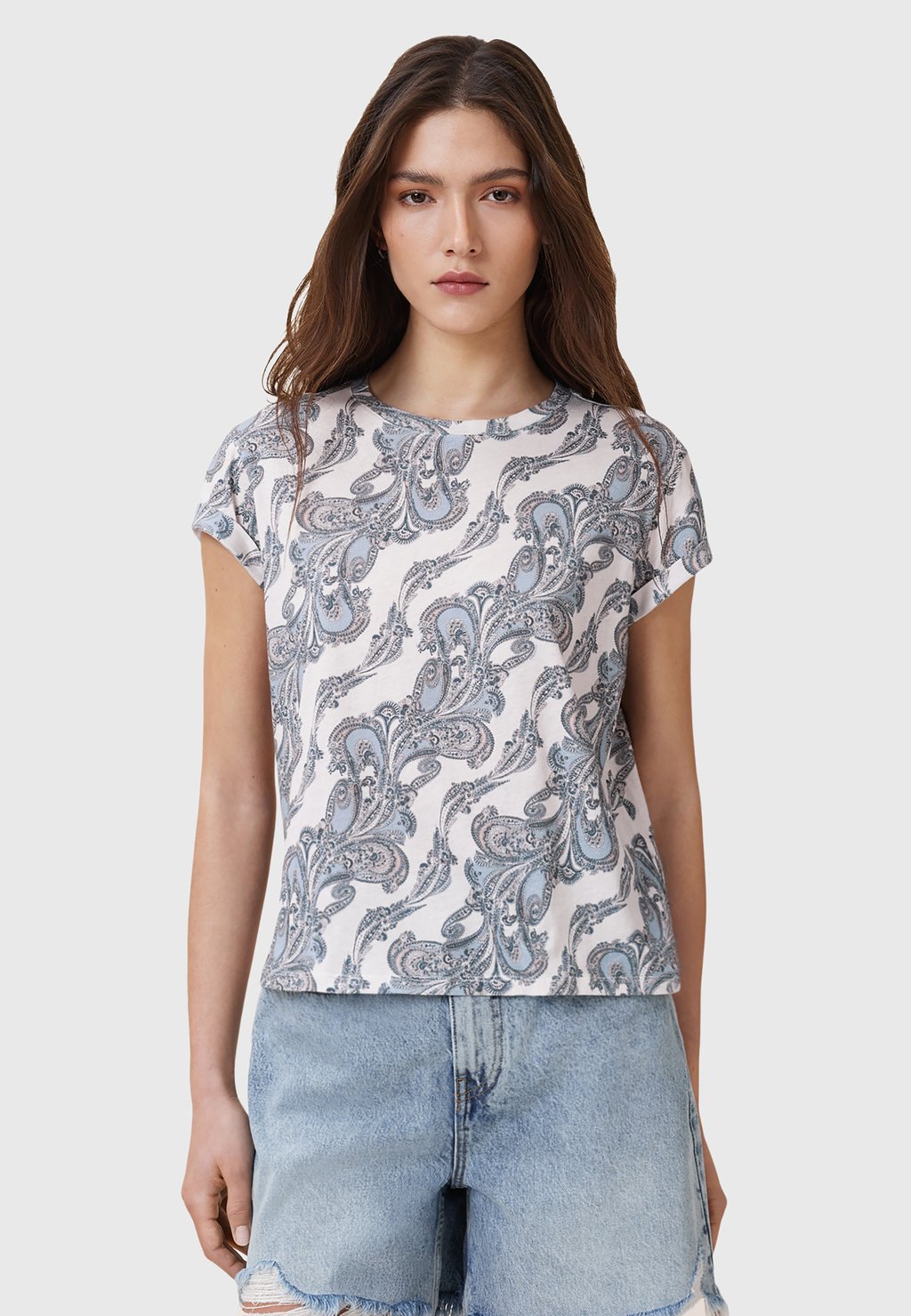 

Футболка с принтом TEE AllSaints, синий