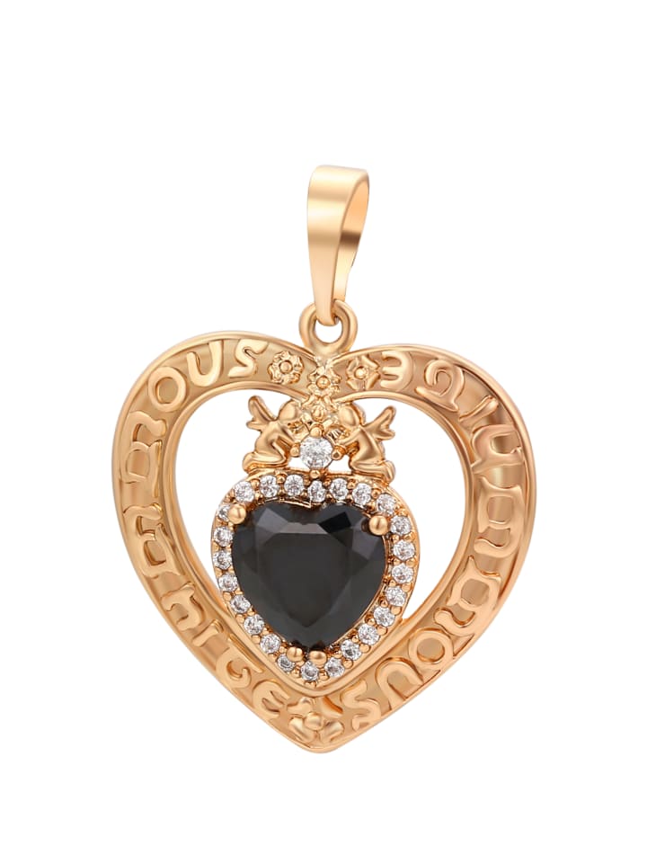 

Faina Женский кулон в цвете розовое золото и черном исполнении