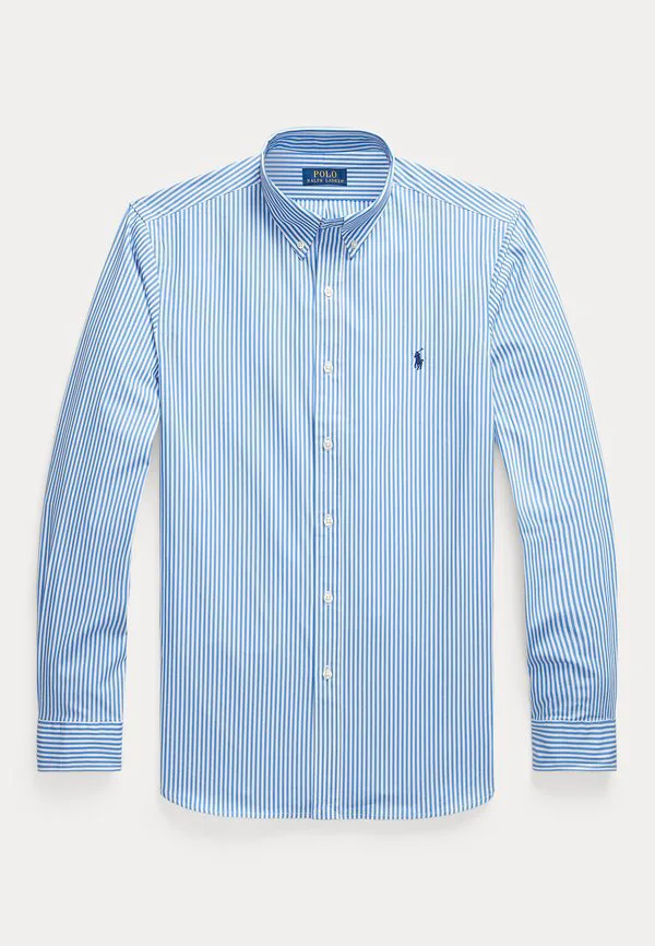 Рубашка из полосатого эластичного поплина, сшитая на заказ. Polo Ralph Lauren, Light Blue/White — фото 4