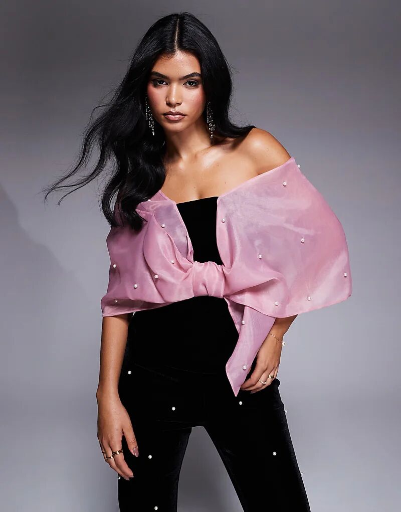 

Топ из бархата и органзы с жемчужной отделкой ASOS LUXE (часть комплекта)
