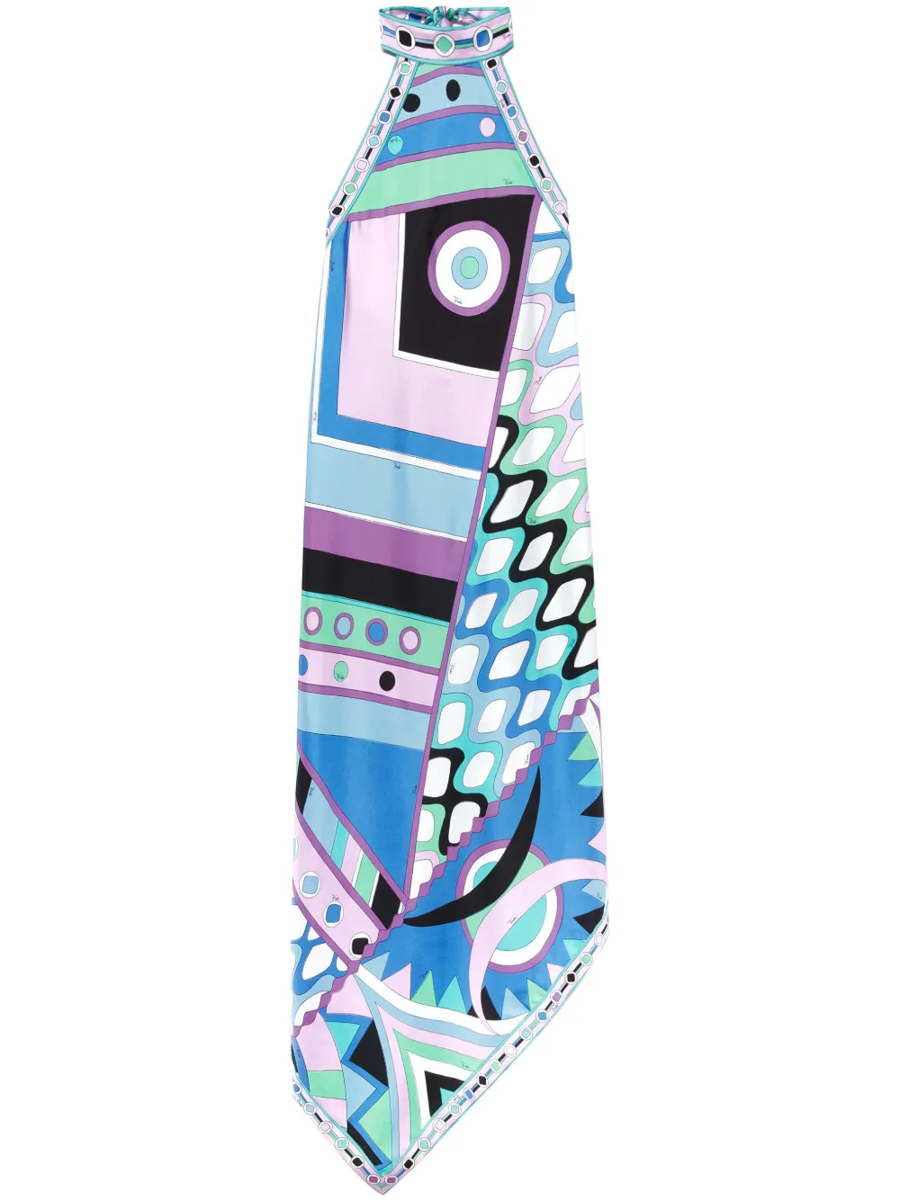 

Платье с вырезом халтер и принтом Vivara PUCCI, синий