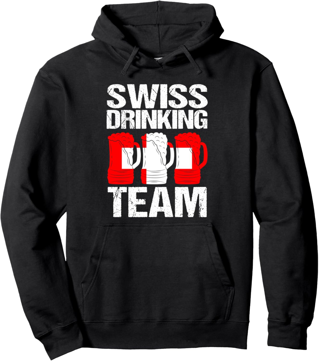 

Швейцарская команда любителей выпить, швейцарская толстовка Humor Swiss Flag & Swiss Drinking Team Gift Ideas, черный