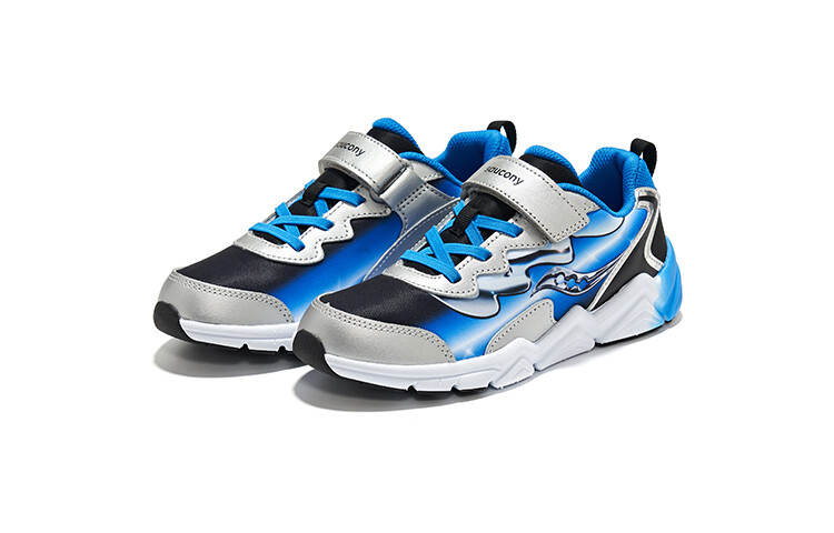 Кроссовки saucony Flash 3.0 A/C Big Kid 'Black Blue Chrome', синий — фото 3