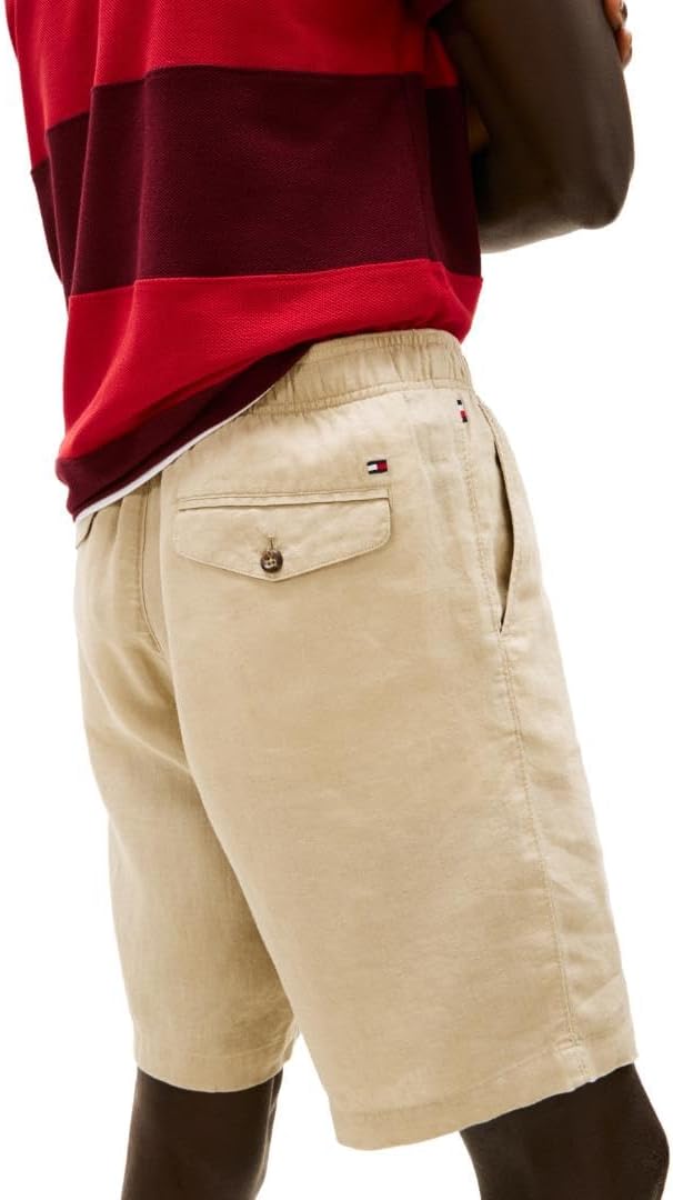 Мужские летние льняные шорты Tommy Hilfiger 10 дюймов свободного кроя, Sandalwood — фото 2