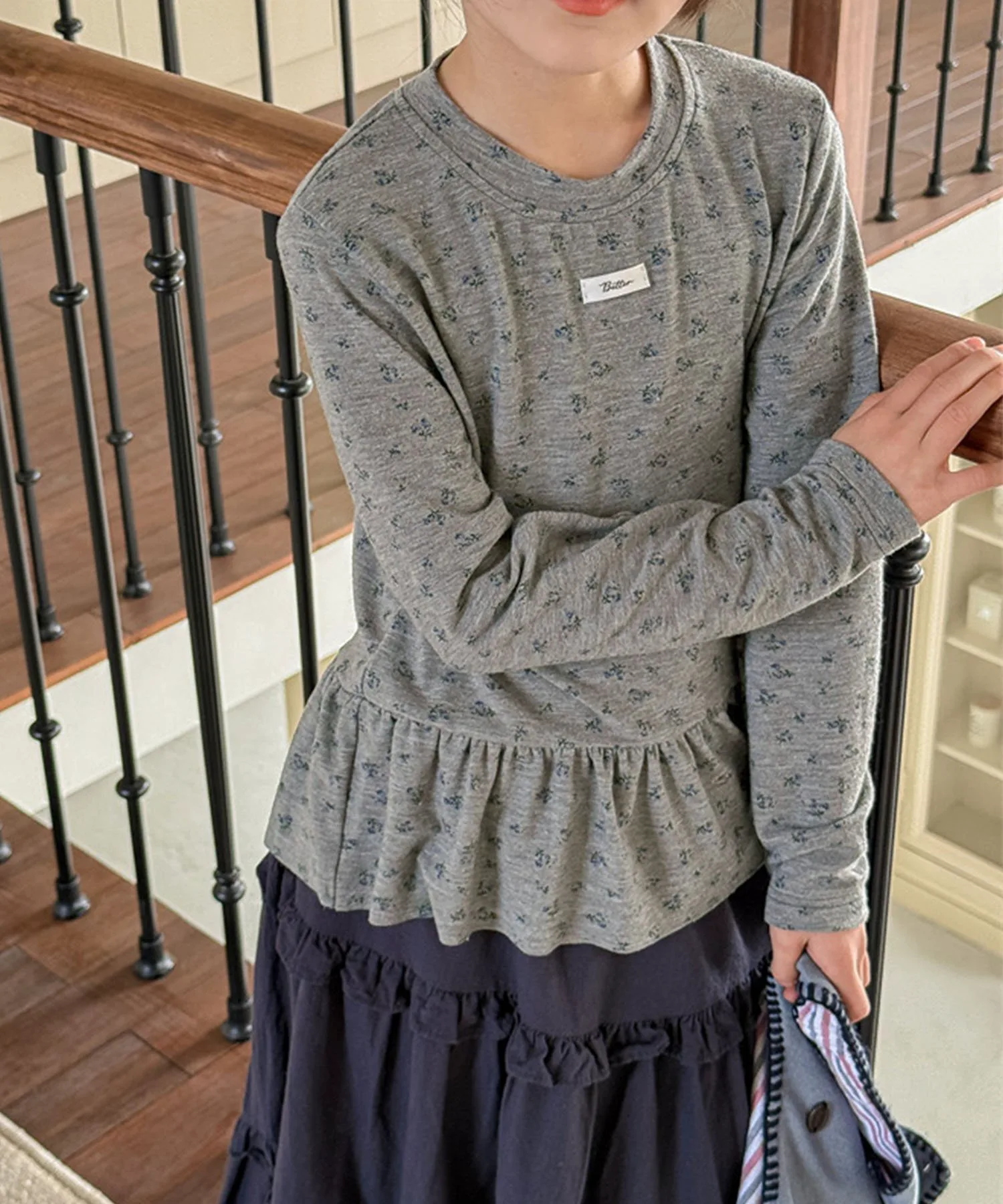 Детский пуловер с баской Aimoha Kids, Dark Gray